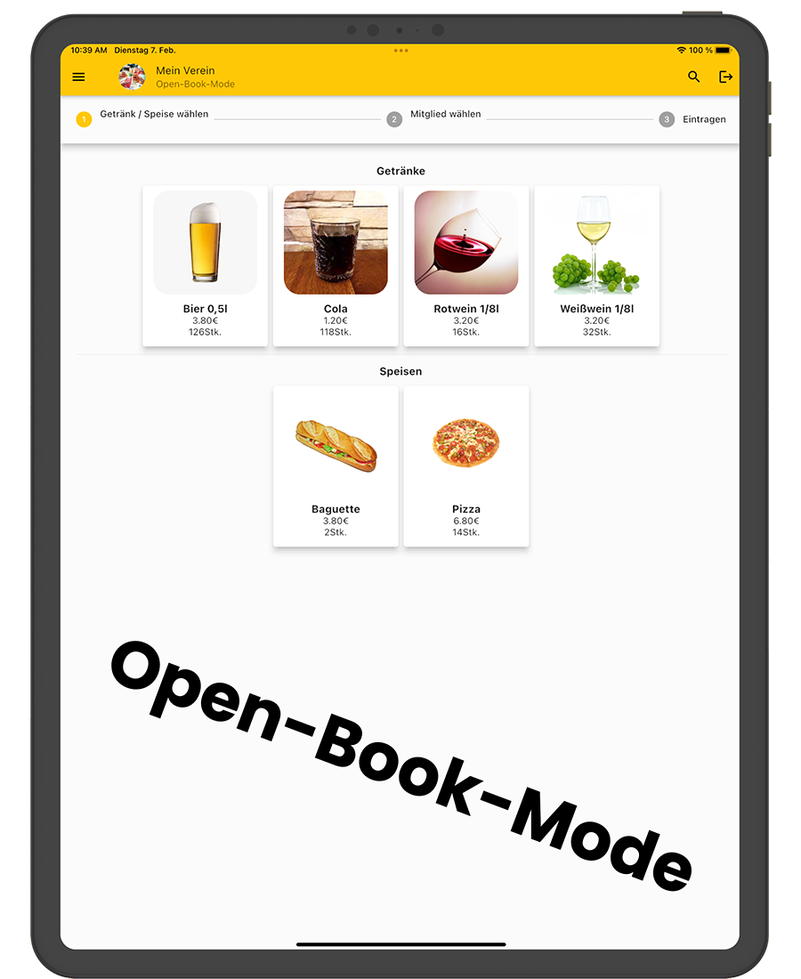 Bierwart App Open-Book-Mode Getränke