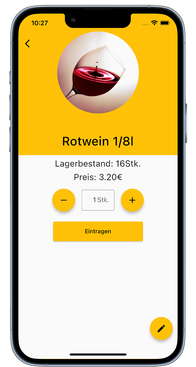 Getränk buchen Strichliste App