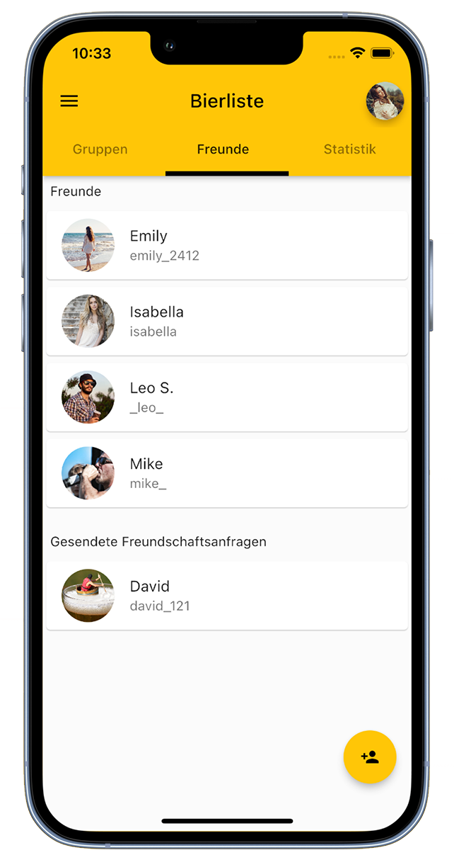 Freunde Wein Zähler App