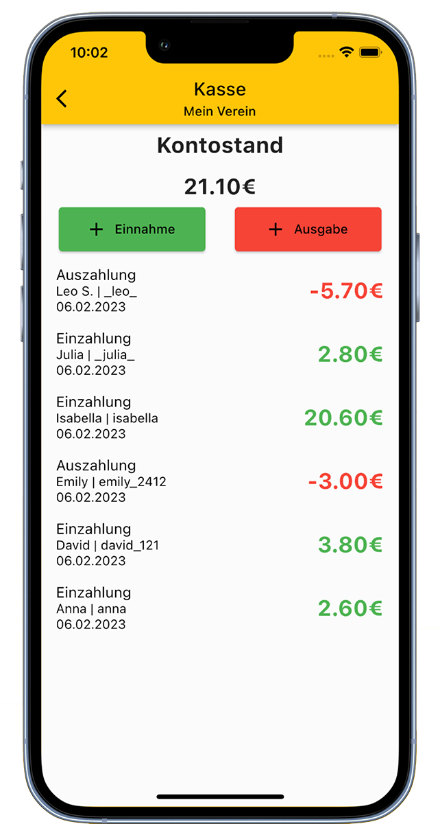 Kasse Wein Zähler App